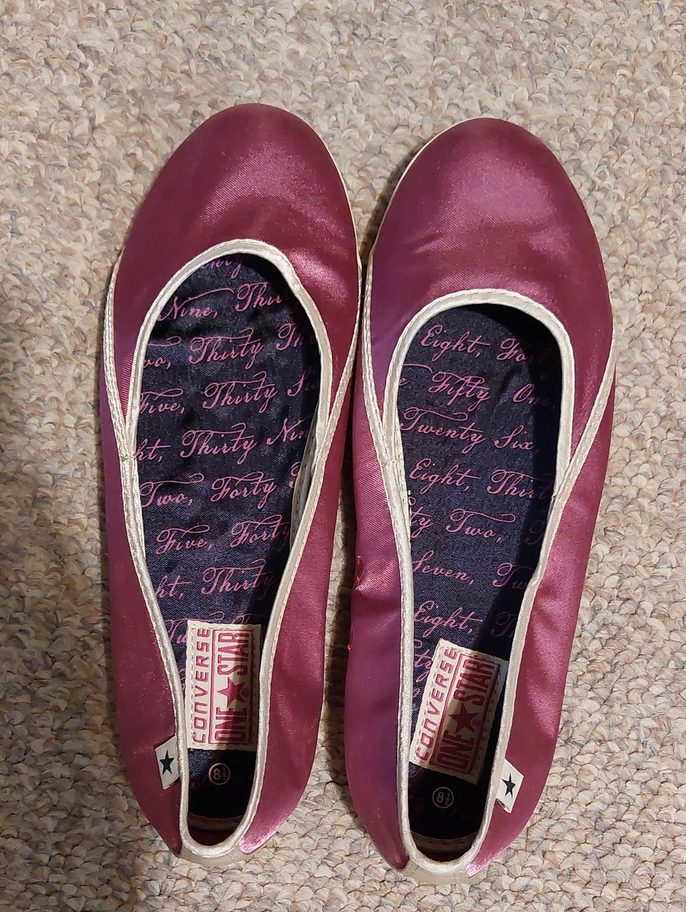 NWOT Converse One Star Purple Satin Ballet Flats